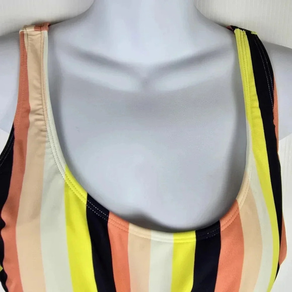 NWOT Abercrombie & Fitch Stripe Front Knot Cheekini One Piece Tapered Swimsuit - Picture 9 of 14